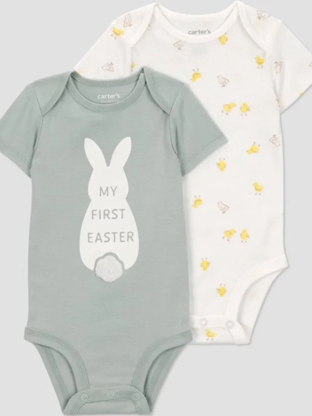 Carter's Just One You® Baby My 1st Easter Bodysuits - Ivory/Green 3M